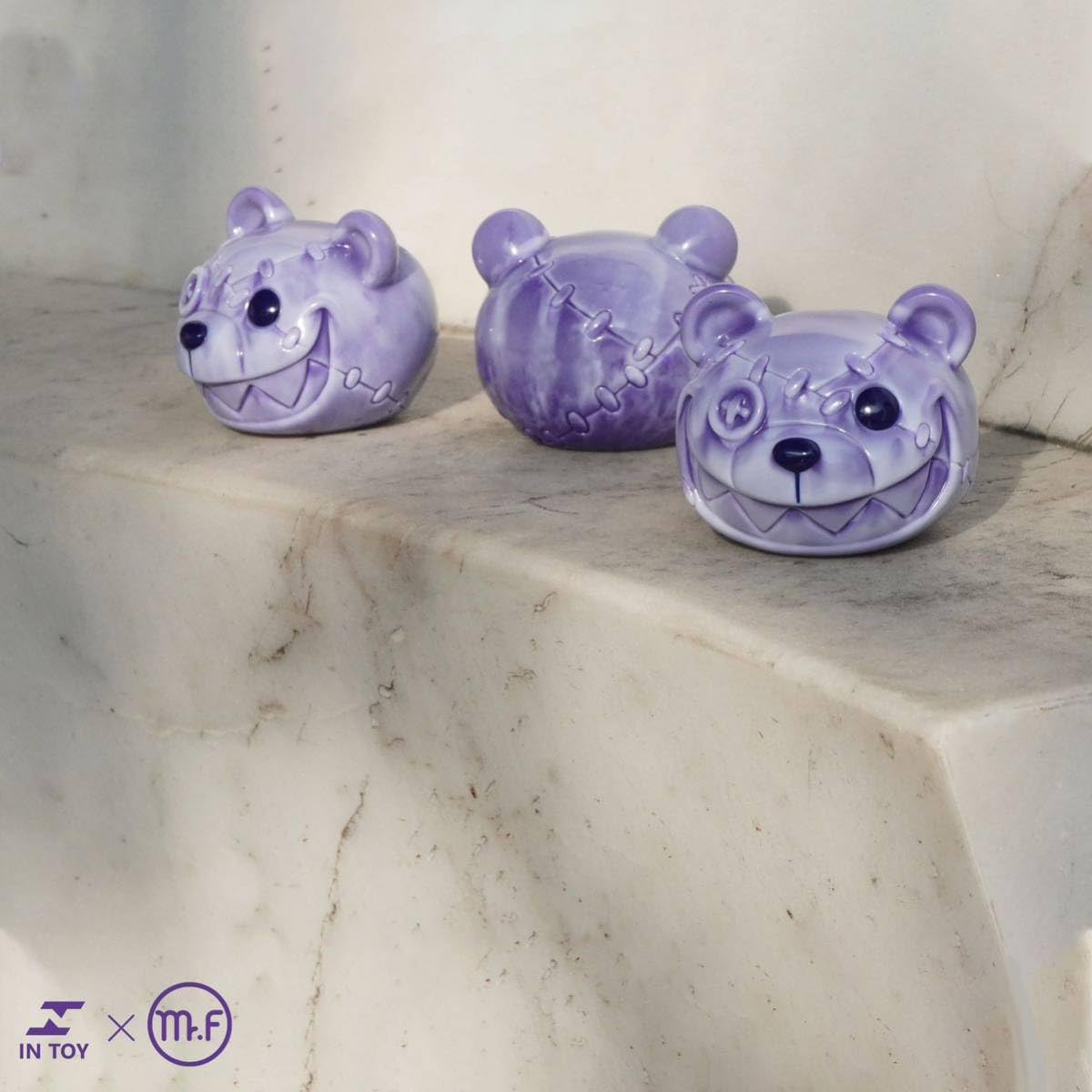 テディベアスマイラー紫霞怪獣ソフビフィギュアおもちゃ//IN TOY